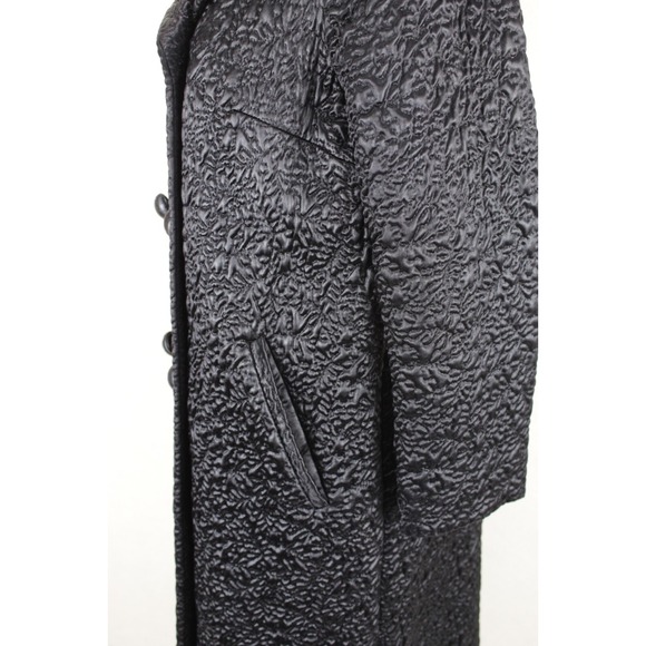 Bergdorf Goodman Main Street Fashion Coat Black Textured Satin Quilted vintage - Picture 7 of 16